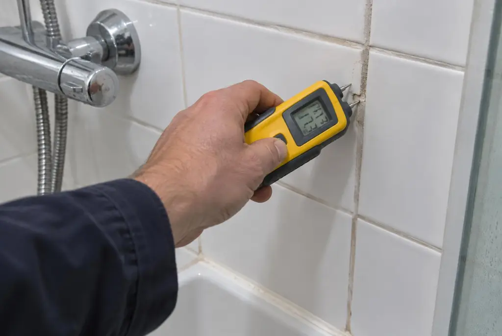 Lekdetectie Harderwijk – vochtmeter op badkamertegels bij de douche